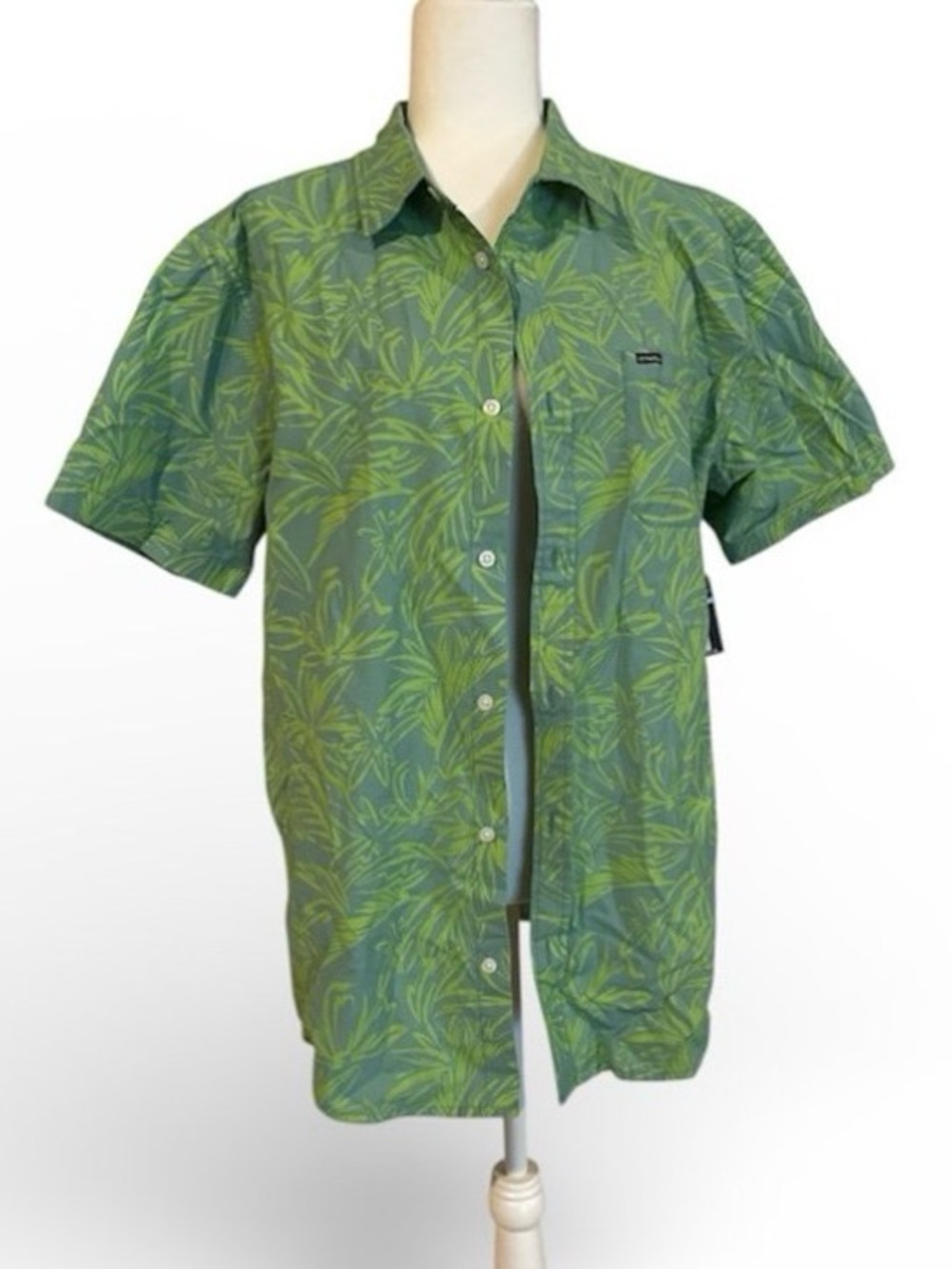NWT Oneill floral green button down size large